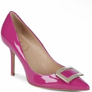 NEW Roger Vivier 85 Patent Leather Pump Privilege Fuchsia Sz 39.5 EU
